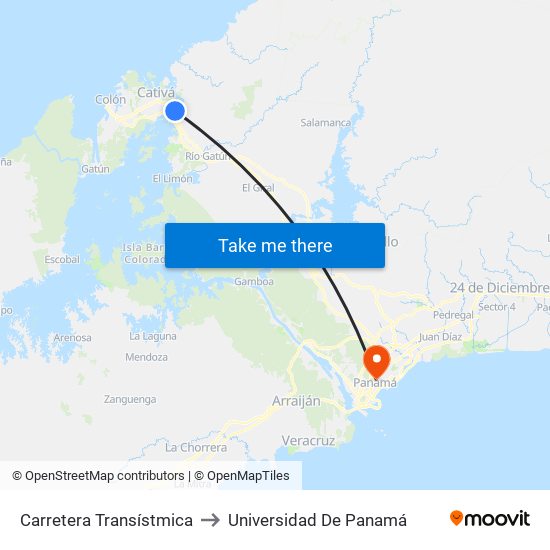 Carretera Transístmica to Universidad De Panamá map