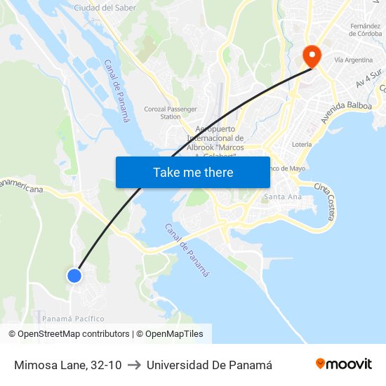 Mimosa Lane, 32-10 to Universidad De Panamá map