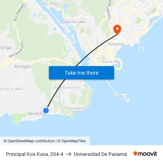 Principal Kos Kuna, 204-4 to Universidad De Panamá map