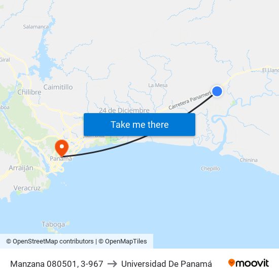 Manzana 080501, 3-967 to Universidad De Panamá map