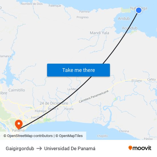 Gaigirgordub to Universidad De Panamá map