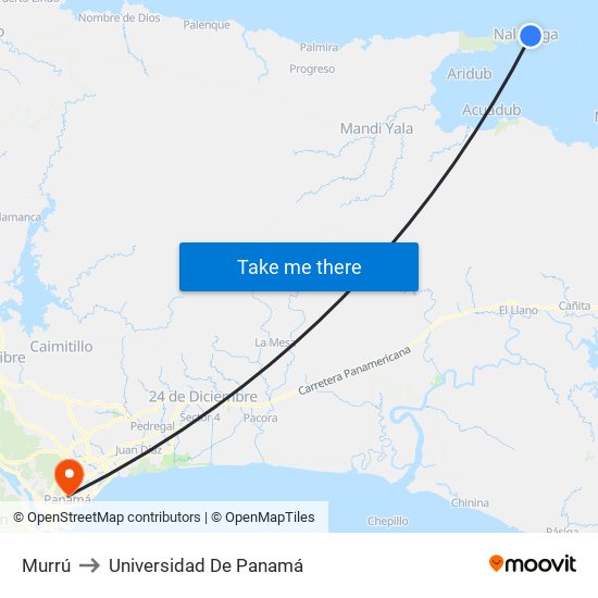 Murrú to Universidad De Panamá map