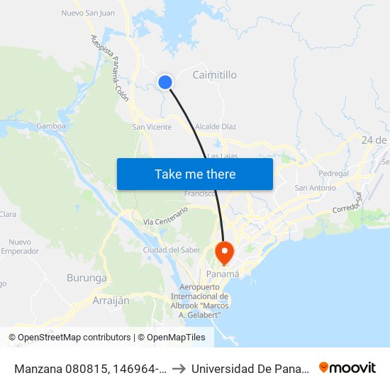 Manzana 080815, 146964-01 to Universidad De Panamá map