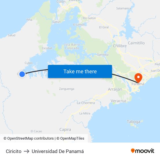 Ciricito to Universidad De Panamá map