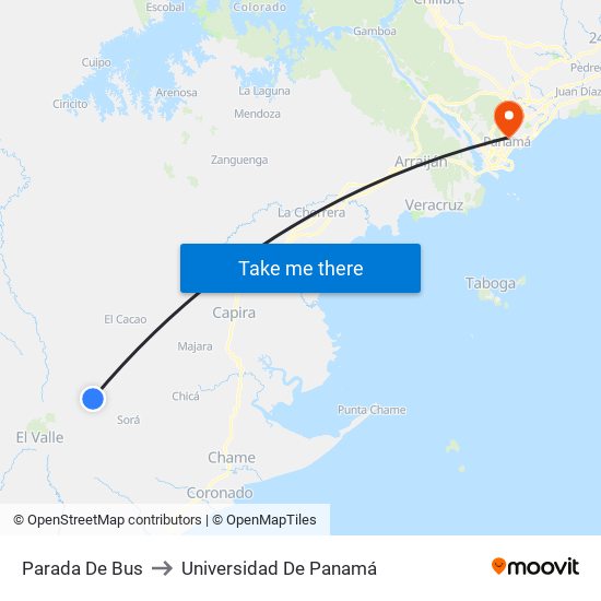 Parada De Bus to Universidad De Panamá map