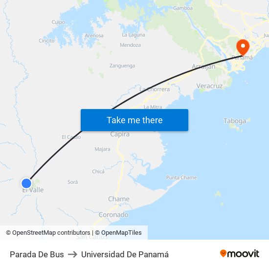 Parada De Bus to Universidad De Panamá map