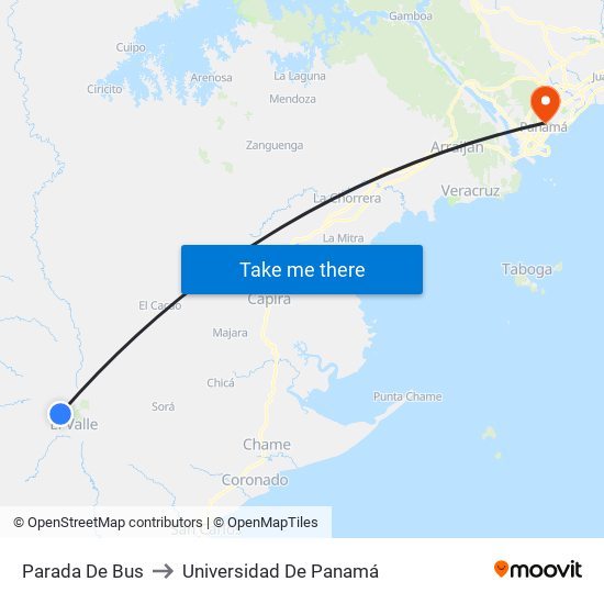 Parada De Bus to Universidad De Panamá map