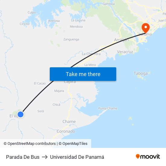 Parada De Bus to Universidad De Panamá map