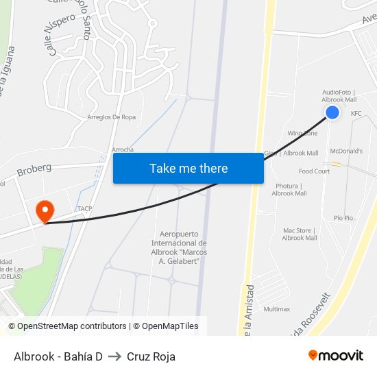 Albrook - Bahía D to Cruz Roja map