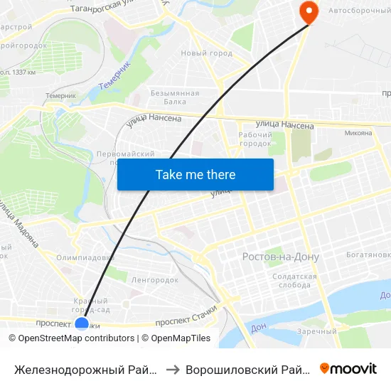 Железнодорожный Район to Ворошиловский Район map