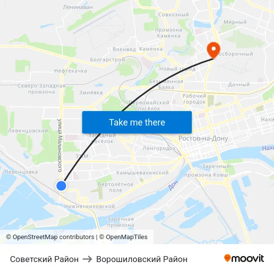 Советский Район to Ворошиловский Район map