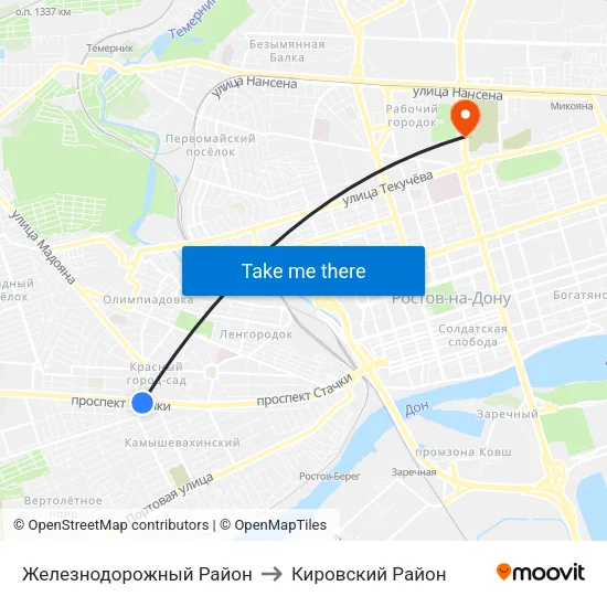 Железнодорожный Район to Кировский Район map