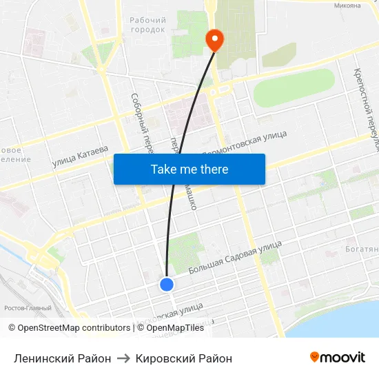 Ленинский Район to Кировский Район map