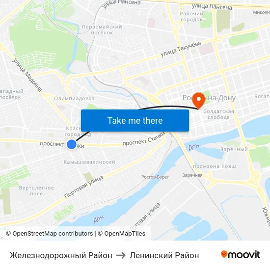 Железнодорожный Район to Ленинский Район map