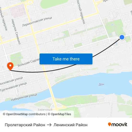 Пролетарский Район to Ленинский Район map
