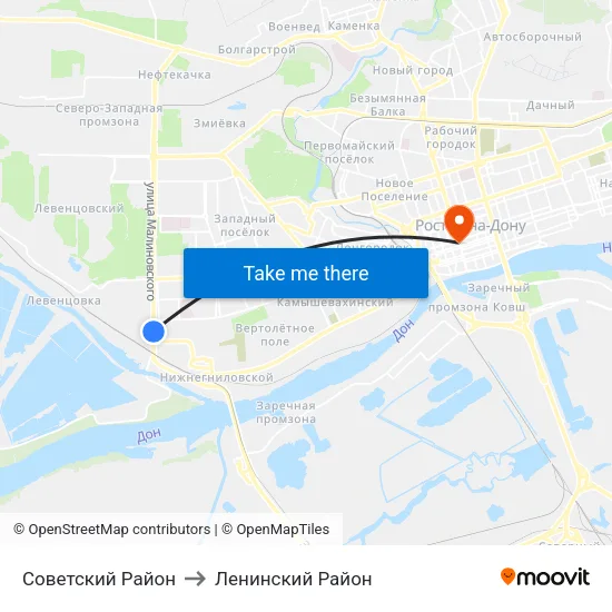 Советский Район to Ленинский Район map