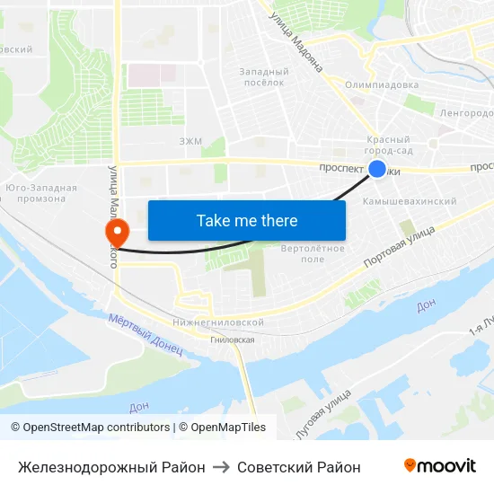 Железнодорожный Район to Советский Район map