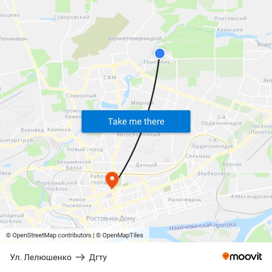 Ул. Лелюшенко to Дгту map