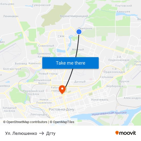 Ул. Лелюшенко to Дгту map