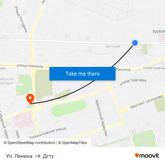 Ул. Ленина to Дгту map