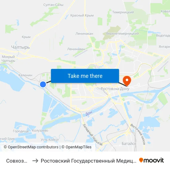 Совхозная Ул. to Ростовский Государственный Медицинский Университет map