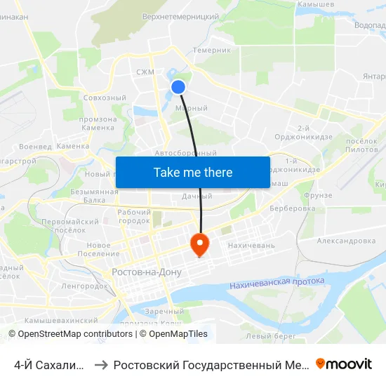 4-Й Сахалинский Пер. to Ростовский Государственный Медицинский Университет map