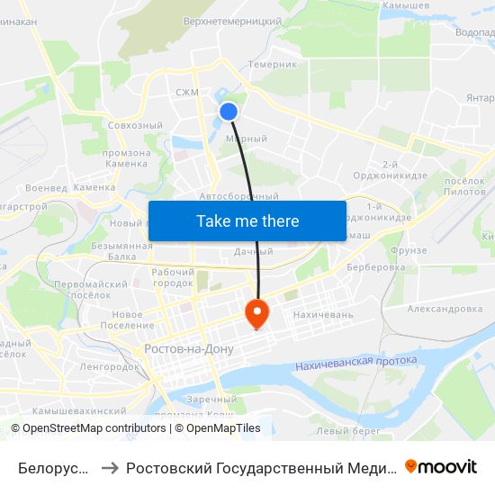 Белорусская Ул. to Ростовский Государственный Медицинский Университет map