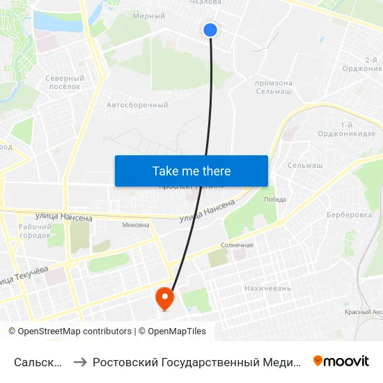 Сальский Пер. to Ростовский Государственный Медицинский Университет map