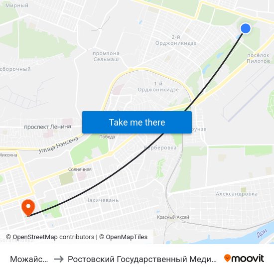 Можайская Ул. to Ростовский Государственный Медицинский Университет map