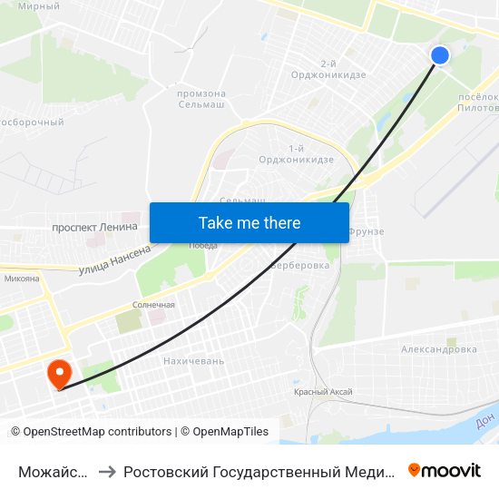 Можайская Ул. to Ростовский Государственный Медицинский Университет map