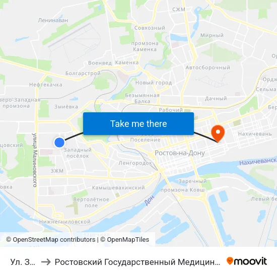 Ул. Зорге to Ростовский Государственный Медицинский Университет map