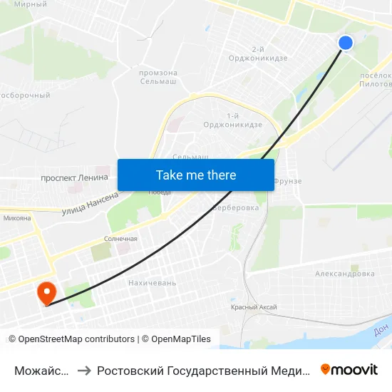 Можайская Ул. to Ростовский Государственный Медицинский Университет map