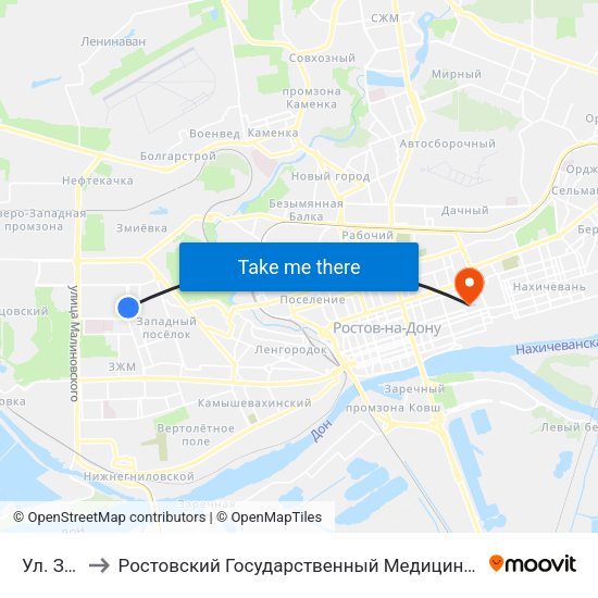 Ул. Зорге to Ростовский Государственный Медицинский Университет map