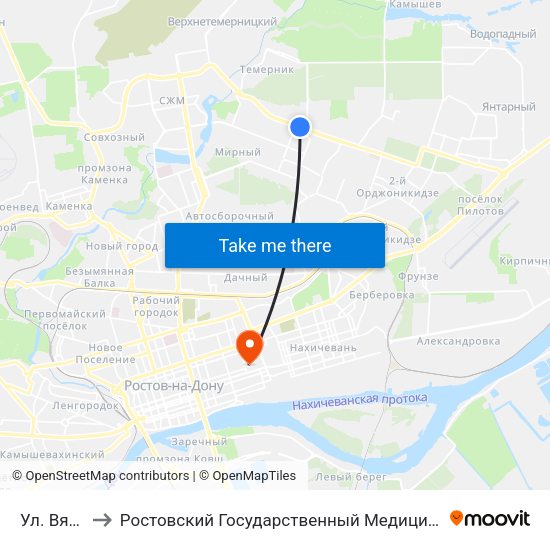 Ул. Вятская to Ростовский Государственный Медицинский Университет map