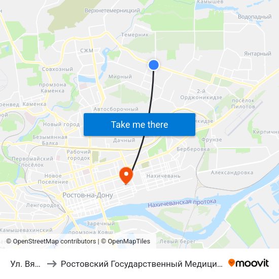 Ул. Вятская to Ростовский Государственный Медицинский Университет map