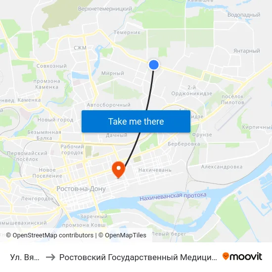 Ул. Вятская to Ростовский Государственный Медицинский Университет map