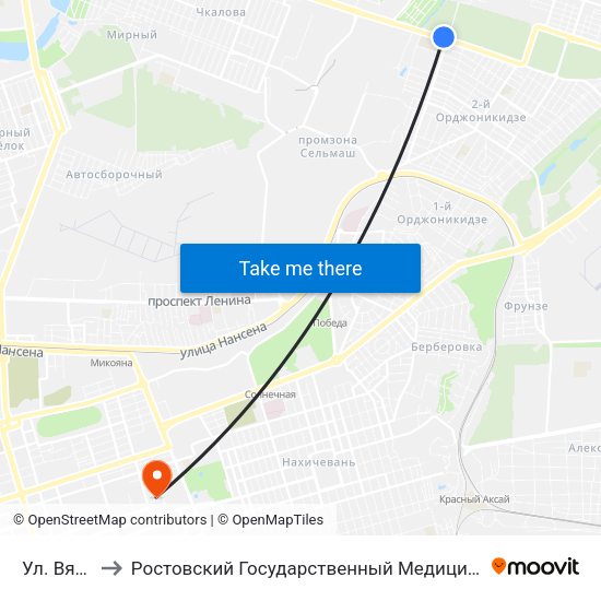 Ул. Вятская to Ростовский Государственный Медицинский Университет map