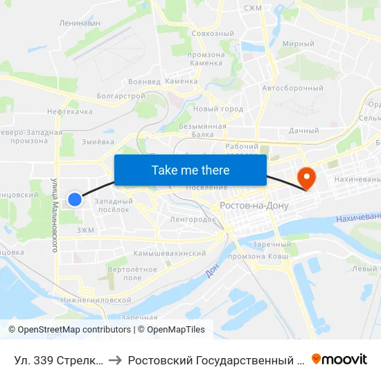 Ул. 339 Стрелковой Дивизии to Ростовский Государственный Медицинский Университет map