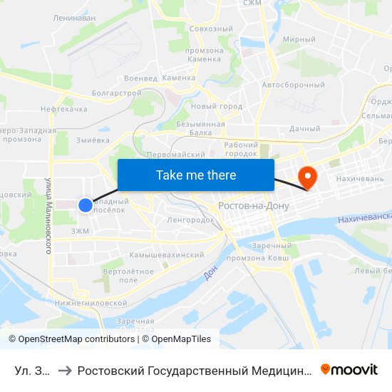 Ул. Зорге to Ростовский Государственный Медицинский Университет map