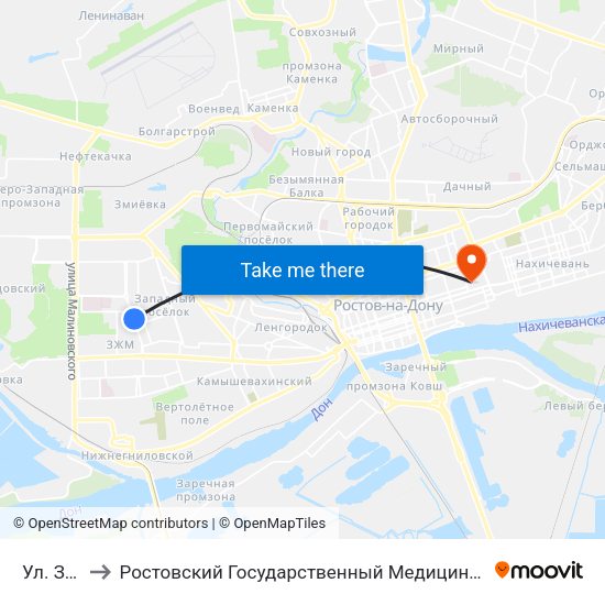 Ул. Зорге to Ростовский Государственный Медицинский Университет map