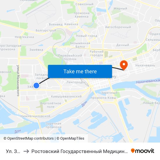 Ул. Зорге to Ростовский Государственный Медицинский Университет map