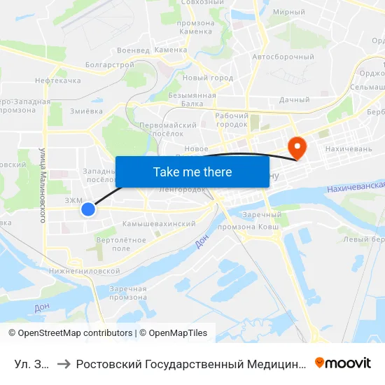 Ул. Зорге to Ростовский Государственный Медицинский Университет map