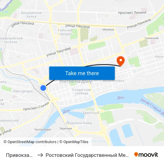 Привокзальная Пл. to Ростовский Государственный Медицинский Университет map