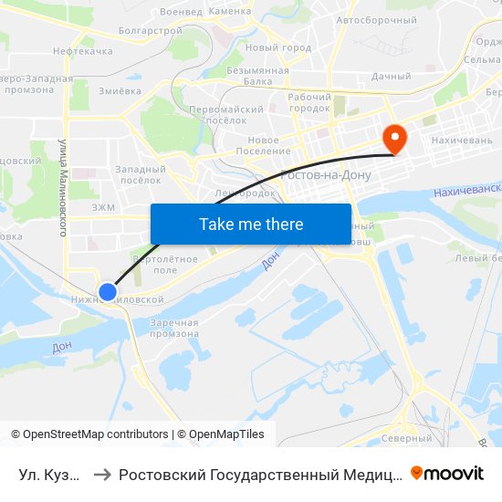 Ул. Кузнечная to Ростовский Государственный Медицинский Университет map