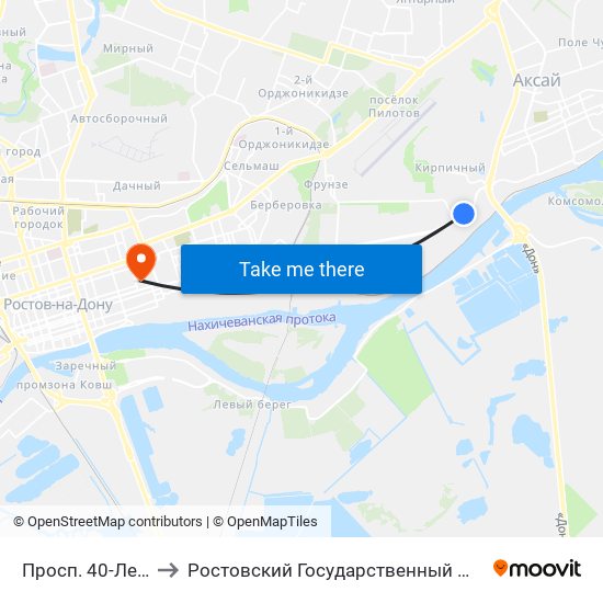 Просп. 40-Летия Победы to Ростовский Государственный Медицинский Университет map