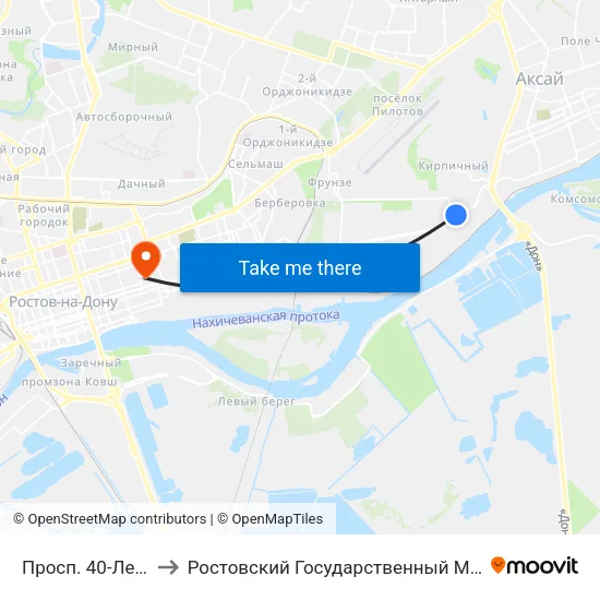 Просп. 40-Летия Победы to Ростовский Государственный Медицинский Университет map