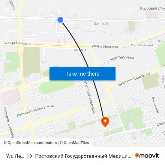 Ул. Ленина to Ростовский Государственный Медицинский Университет map