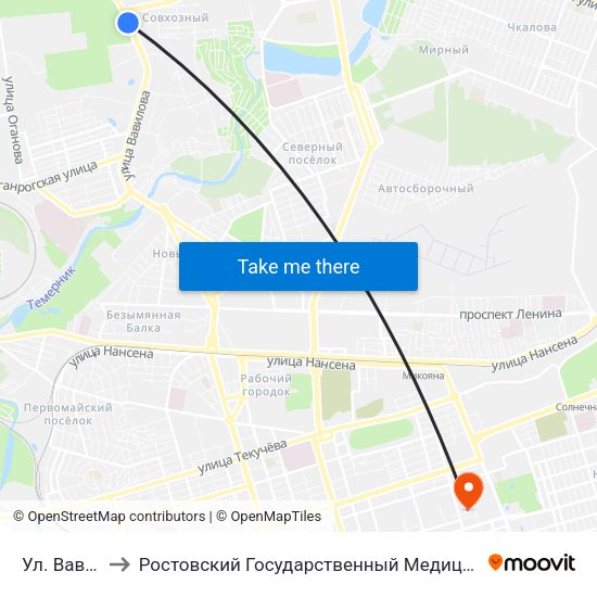 Ул. Вавилова to Ростовский Государственный Медицинский Университет map
