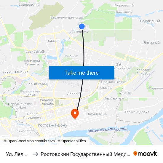 Ул. Лелюшенко to Ростовский Государственный Медицинский Университет map