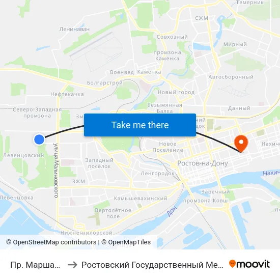 Пр. Маршала Жукова to Ростовский Государственный Медицинский Университет map